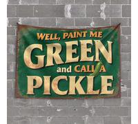 OGBD Man Cave Rules Paint Me Green And Call Me Pickle. Arazzo per camera da letto, decorazione divertente per bar (75 x 100 cm)