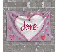 OGBD Man Cave Rules Una cornice a forma di cuore con la parola d'oro al centro. Arazzo arazzo bar roba per uomo caverna (75 x 100 cm)