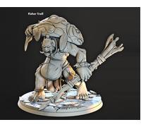 Oger Con Pesce Mimica Miniatura Set Fischer Troll Figura per Ttrpg Come D 5e