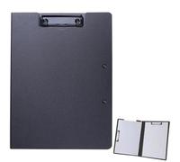 Ogetok A4 pieghevole Appunti, 360 gradi copertura Appunti Cartella di file, Lettera di plastica Formato Binder Clip di bordo con verticale doppia clip Clip in metallo per Ufficio/Lavoro, Nero