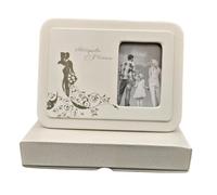 oggettando Portafoto cornice da tavolo CERIMONIE PERSONALIZZABILE in scatola da regalo. Bomboniere Matrimonio, Battesimo, Comunione, Laurea, Cresima, Anniversari e albero (Sposi bis)