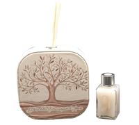 OGGETTANDO, Profumatore in Ecopelle bianco ALBERO DELLA VITA ONDE Cuori. Bomboniere Matrimonio, Battesimo, Comunione, Cresima, Laurea, Anniversari e regali utili, originali ed economici