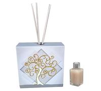 oggettando, Profumatore in Ecopelle bianco ALBERO DELLA VITA SU ROMBO. Bomboniere Matrimonio, Battesimo, Comunione, Cresima, Laurea, Anniversari di Matrimonio e regali utili, originali ed economici.