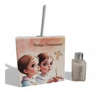 oggettando, profumatore in Ecopelle Bianco Comunione Crocifisso, Piccolo Principe Bomboniere Battesimo, Comunione, Cresima e Regali utili, Originali, economici (Comunione Bimbi, 11X11)