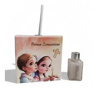 oggettando, profumatore in Ecopelle Bianco Comunione Crocifisso, Piccolo Principe Bomboniere Battesimo, Comunione, Cresima e Regali utili, Originali, economici (Comunione Bimbo e Bimba, 11X11)