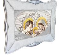 oggettando Quadro Sacra Famiglia Cuore Albero Cornice Rondine in Ecopelle Bianca, Arredo soggiorno salotto camera da letto cucina ufficio bar ristorante Regalo utili, originali ed economici (120x60)