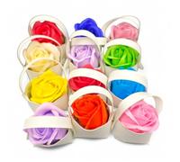 oggettando SET 12 PERSONALIZZABILE Segnaposto Rosa di sapone profumata Matrimonio, Nascita, Battesimo, Comunione, Laurea, Cresima, 18, 25 e 50 anni, Anniversari e Compleanni (colori misti)