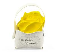 oggettando SET 12 Segnaposto CUORE PERSONALIZZABILE Rosa di sapone profumata Matrimonio, Nascita, Battesimo, Comunione, Laurea, Cresima, 18, 25 e 50 anni, Anniversari e Compleanni (Giallo)