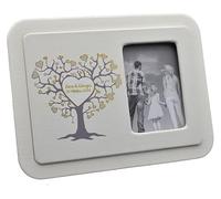 oggettando SET 6 Portafoto in ecopelle ALBERO DELLA VITA CUORE PERSONALIZZABILE in scatola. Bomboniere, Battesimo, Comunione, Cresima, Laurea, Matrimonio, Anniversari. Originali moderni (ORO)
