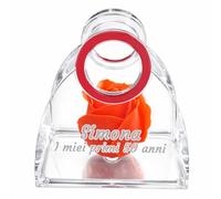 oggettando Set 9 Segnaposto Portatovaglioli Personalizzabile Rosa Sapone profumata Matrimonio Nascita Battesimo Comun Laurea Cresima 18, 25, 50 Anni Annivers Compleann (Cerchio metacrilato Rosso)