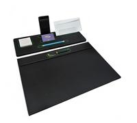 Oggettando Set Scrivania in eco pelle PU Nera, 5in1 Organizer con Supporto smartphone, Porta lettere, Porta bigliett, Portacarte adesive, Sottomano Ufficio, Casa (PU VERDE)