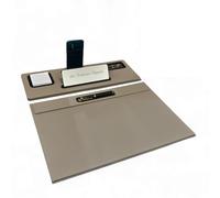 Oggettando Set Scrivania in eco pelle PU TORTORA, 5in1 Organizer con Supporto smartphone, Porta Penne, Porta bigliett, Portacarte ades, Cavaliere pers, Sottomano per Ufficio, Casa (PU NERO)