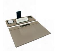 Oggettando Set Scrivania in eco pelle PU TORTORA, 5in1 Organizer con Supporto smartphone, Porta Penne, Porta bigliett, Portacarte ades, Cavaliere pers, Sottomano per Ufficio, Casa (PU VERDE)