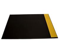 oggettando - Sottomano/Set scrivania ufficio in Ecopelle nera con fascia laterale colorata portadocumenti (Ocra)