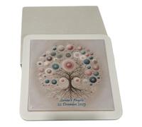 OGGETTANDO Sottopentola Quadretto Albero della Vita Caleidoscopio Ceramica PERSONALIZZABILE scatola Bomboniera, Nascita, Matrimonio, Battesimo, Comunione, Laurea, Cresima,18/25/50 anni (16,5x16,5)