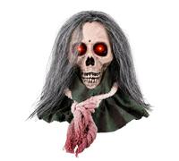 Oggetti di scena animati con teschio di Halloween attivato dal suono con | Testa di scheletro in esecuzione con il suono raccapricciante per Casa Stregata Cimitero e Soggiorno