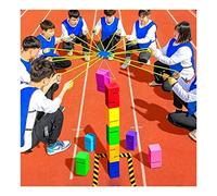 oggetti di scena per giochi di team building, Kit for giochi campestri, di squadra con blocchi impilati, attività team building all'aperto, da giardino(Yellow,8pcs)