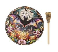 Oggetti di scena per la guarigione del suono di Halloween, tamburo sonoro horror di Halloween, Tamburo Sciamano Horror, Ornamenti per tamburi sciamanici fatti a mano per casa, patio, giardino