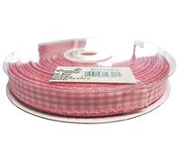 Oggettistica per bomboniere Nastro Cotone quadr Quadri Quadretti Rosa 10 mm x 25 Metri 1 Bobina