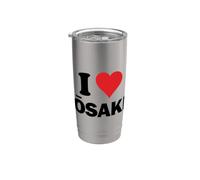 Oggetto souvenir giapponese I Heart Osaki Japan Love Bicchiere termico in acciaio inox doppia parete