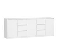 Oggi Dole Cassettiere, Legno ingegnerizzato, Bianco, 200 x 75 x 40 cm