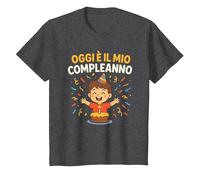 Oggi è Il Mio Compleanno Bambino Bimbo 3 4 5 6 7 Anni Maglietta, Bambini, Grigio Scuro, 10 Anni