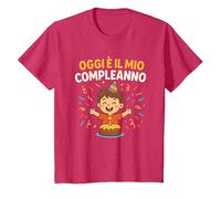 Oggi è Il Mio Compleanno Bambino Bimbo 3 4 5 6 7 Anni Maglietta, Bambini, Rosso mélange, 4 Anni