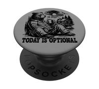 Oggi è opzionale Bear Cozy Lazy Days Introversi PopSockets PopGrip Adesivo