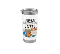 Oggi è un Capy Day Divertente Capybara Pun Seagull Kinder Scuola Bicchiere termico in acciaio inox doppia parete