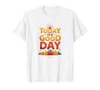 Oggi è Una buona Giornata Alba ispiratrice sulla Montagna Maglietta, Uomo, Bianco, L