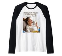 Oggi è Una Giornata di Pulizia della casa con Vibrazioni CoffeeDay Maglia con Maniche Raglan