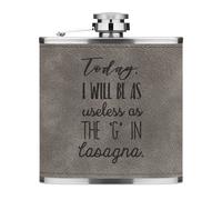 Oggi I Sarà Come Inutile Il G IN Lasagne 170ml pelle Sintetica Hip Flask Grigio