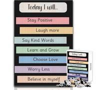 Oggi lo farò︰ Puzzle da 1000 pezzi con affermazioni motivazionali per adolescenti, gioco per lo sviluppo del pensiero logico, ottimo regalo per momenti significativi, dimensioni 38x52cm