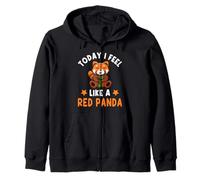 Oggi mi sento come un panda rosso Felpa con Cappuccio