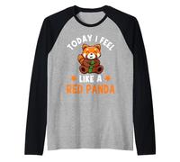 Oggi mi sento come un panda rosso Maglia con Maniche Raglan