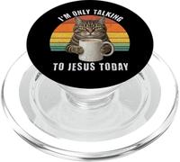 Oggi parlo solo con Gesù, Cat Coffee Humor PopSockets PopGrip per MagSafe