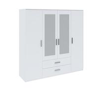 Oggi Sara Armadio a quattro ante SARAVENA 2 cassetti 4 ripiani L 200 cm H 200 cm Design moderno pannello laminato per sorno camera da letto studio bianco