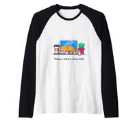 Oggi Sarò Un Pigro Blob No Cat Not Today Kitten Funny Maglia con Maniche Raglan