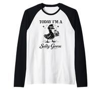 Oggi Sono Un Cartone Animato Divertente Oca salata Gioco di Parole Maglia con Maniche Raglan