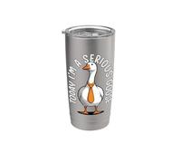 Oggi sono un'oca seria, Funny Goose & Goose Pun Bicchiere termico in acciaio inox doppia parete