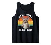 Oggi STO Parlando Solo con Gesù Sphynx Cat Coffee Funny Canotta