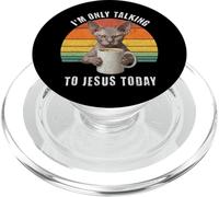 Oggi sto parlando solo con Gesù Sphynx Cat Coffee Funny PopSockets PopGrip per MagSafe