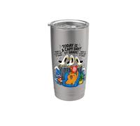 Oggi Un Capy Day Divertente Capybara Pun Gabbiano Scuola di prima elementare Bicchiere termico in acciaio inox doppia parete