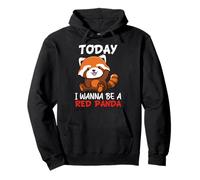Oggi voglio essere un panda rosso Felpa con Cappuccio