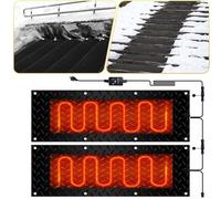 OGIZQNHA Tappetino antighiaccio for Esterni - Tappetino antighiaccio Antiscivolo in PVC 40x160 cm con Cavo di Alimentazione for Un utilizzo Invernale Sicuro(40x80cmx2Pcs)