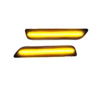 OGJFD Lampada Fendinebbia Per Ford Per Mustang 2010-2014 Paraurti Anteriore Lente Trasparente Indicatori Laterali Laterali Lampade Con 27-SMD Ambra/Bianco Luci(Amber yellow)