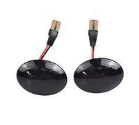 OGJFD Led Indicatori Laterali Luci Per FIAT 500 500C 500L Dynamic T10 Lampade Per Abarth 500 595 695 2Pcs Car Side Marker Lights Indicatori Di Direzione Luci Parafango Auto(Smoked Black)