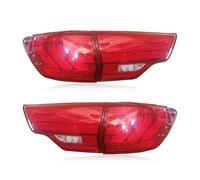 OGJFD Luce Stop Freno Posteriore 2 pezzi per Toyota per Highlander per Kluger 2015 2016 2017 2018 2019 luci coda fanale posteriore LED lampada DRL + freno + parco + segnale(Red Cover)