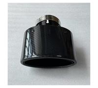 OGJFD Tubo di Scarico 1 Pezzo Ovale Lucido in Nero Acciaio Inossidabile Accessori per Auto Modifica Terminale di Scarico Punte Silenziatore Tubo di Scarico per Auto(ID 54MM-OD 115MM)