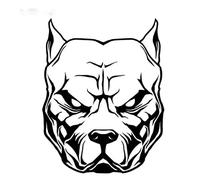 OGJFLT Adesivo per Auto Cane A Bordo 2Pcs 18X15Cm Moto Sticker Cane Modello Pit Bull Pitbull Adesivi per Auto Riflettenti Moto Auto Decal Divertente JDM Vinile su Car Styling